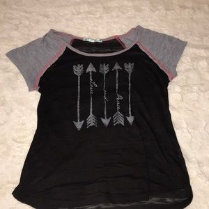 Black see through shirt with arrows